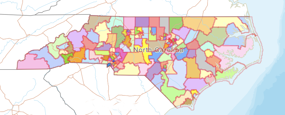 Map of the North Carolina House districts